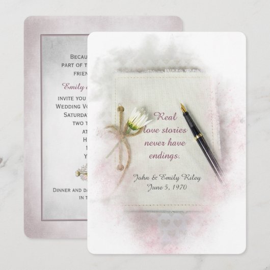 Wedding Vow Renewal-tijdschrift met madeliefje Kaart (Voorkant / Achterkant)