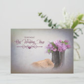 Wedding Vow Renewal Uitnodiging, Boots/Flowers Kaart (Staand voorkant)