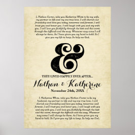 Wedding Vows Black Ampersand, gelukkig altijd na Poster