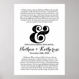 Wedding Vows Black Ampersand, gelukkig altijd na Poster