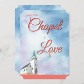 Wedding Vows Coral Chapel of Love Living Kaart (Voorkant / Achterkant)