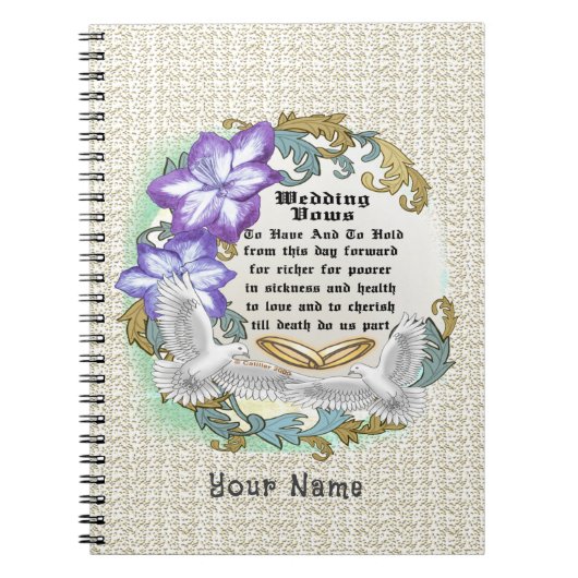 Wedding Vows custom Guest book Notitieboek (Voorkant)