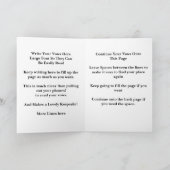 Wedding Vows Folded Card Black White Kaart (Binnen)