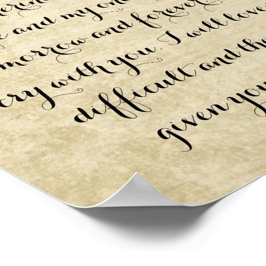 Wedding Vows Gold Ampersand , gelukkig altijd na Poster (Hoek)