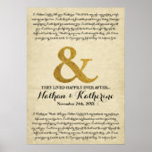 Wedding Vows Gold Ampersand , gelukkig altijd na Poster (Voorkant)