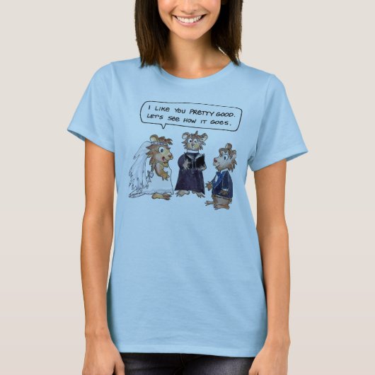 Wedding Vows Hamsters Cartoon Custom T-Shirt (Voorkant)