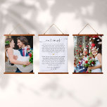 Wedding Vows Jubileum 2 Foto Hangend Wandkleed<br><div class="desc">Pas uw huwelijksbeloften aan en twee speciale foto's aan om een unieke wens van uw meest speciale dag te creëer. Ontworpen door: Thisnotme©</div>