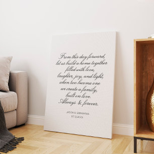 Wedding Vows Persoonlijke kalligrafie Canvas Afdruk