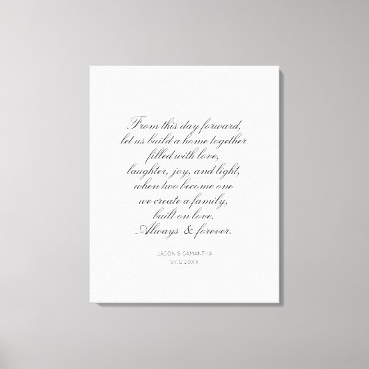 Wedding Vows Persoonlijke kalligrafie Canvas Afdruk (Voorkant)