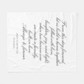 Wedding Vows Persoonlijke kalligrafie Fleece Deken (Voorkant (Horizontaal))