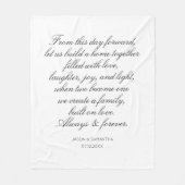 Wedding Vows persoonlijke Passen getrouwd voor kal Fleece Deken (Voorkant)