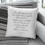 Wedding Vows persoonlijke Passen getrouwd voor kal Kussen<br><div class="desc">De weduwen werpen kussen in wit met elegante kalligrafie. Pas het aan met de bruid- en bruidenamen en de trouwdatum van de jongste.</div>
