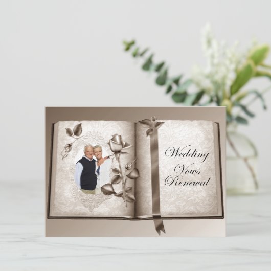 Wedding Vows Renewal Aangepaste fotouitnodiging Kaart (Staand voorkant)
