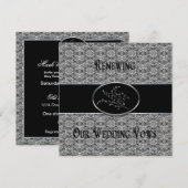 Wedding Vows Renewal Uitnodiging - Zwart/Zilver (Voorkant / Achterkant)