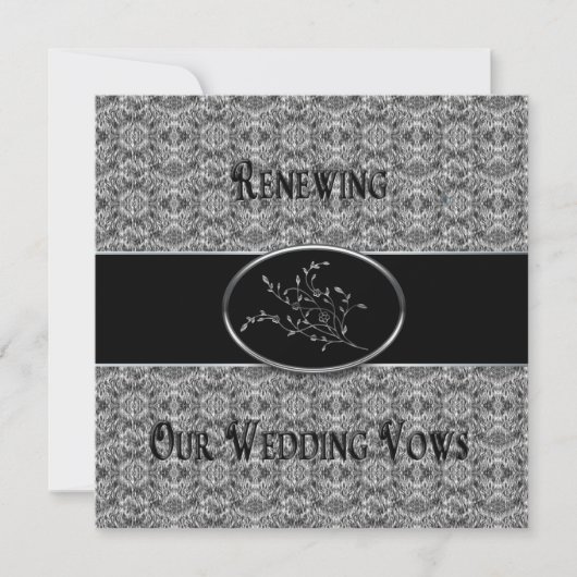 Wedding Vows Renewal Uitnodiging - Zwart/Zilver (Voorkant)