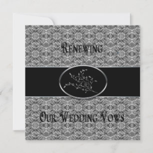 Wedding Vows Renewal Uitnodiging - Zwart/Zilver