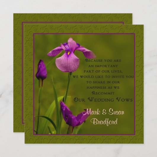 Wedding Vows Renewal - Uitnodigingen - Black Iris (Voorkant / Achterkant)