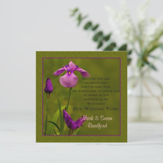 Wedding Vows Renewal - Uitnodigingen - Black Iris (Staand voorkant)