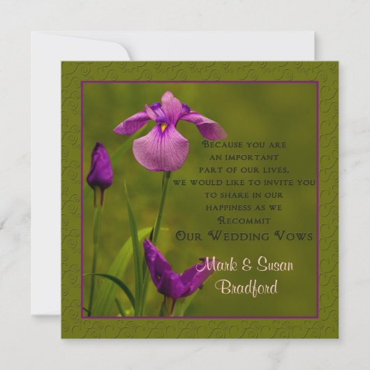 Wedding Vows Renewal - Uitnodigingen - Black Iris (Voorkant)