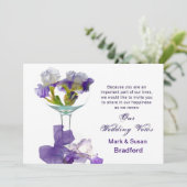 Wedding Vows Renewal Uitnodigingen - Paarse Iris (Staand voorkant)
