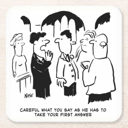 Wedding Vows Vicar en Best Man Kartonnen Onderzetters (Voorkant)