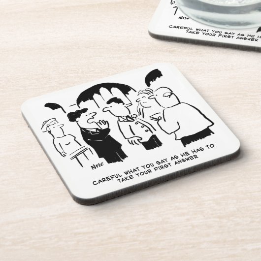 Wedding Vows Vicar en Beste Man. Grappige grap op Bier Onderzetter (Linkerzijde)