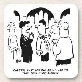 Wedding Vows Vicar en Beste Man. Grappige grap op  Bier Onderzetter