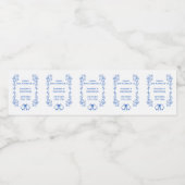 Wedding Water Bottle Label Blue Sapphire Bells Waterfles Etiket (Enkel label)