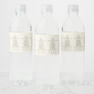 Wedding Water Bottle Label Champagne Glasses Waterfles Etiket