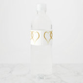 Wedding Water Bottle Label Gouden Harten Waterfles Etiket (Achterkant)