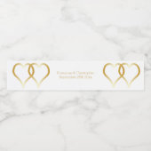 Wedding Water Bottle Label Gouden Harten Waterfles Etiket (Enkel label)