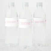 Wedding Water Bottle Label Roze Hart Vlinders Waterfles Etiket (Flessen)
