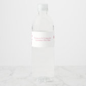 Wedding Water Bottle Label Roze Hart Vlinders Waterfles Etiket (Voorkant)