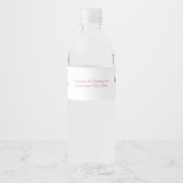 Wedding Water Bottle Label Roze Hart Vlinders Waterfles Etiket