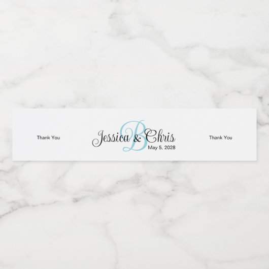 Wedding Water Fles Label 007 Waterfles Etiket (Enkel label)