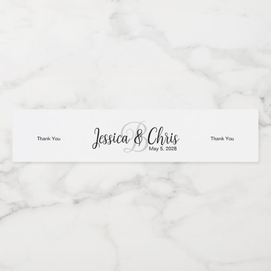 Wedding Water Fles Label 008 Waterfles Etiket (Enkel label)