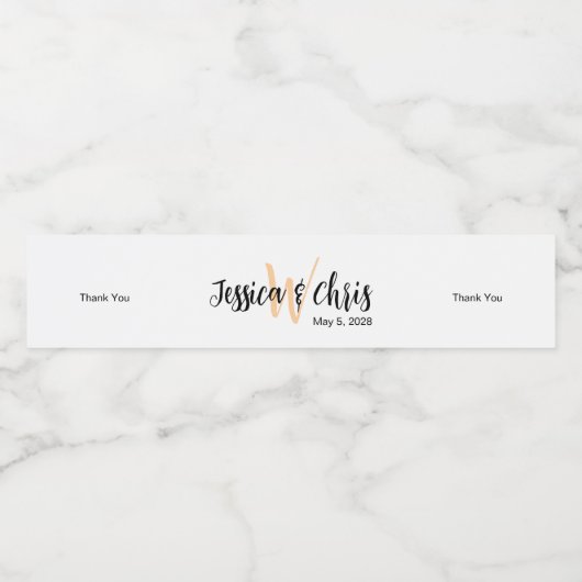 Wedding Water Fles Label 012 Waterfles Etiket (Enkel label)