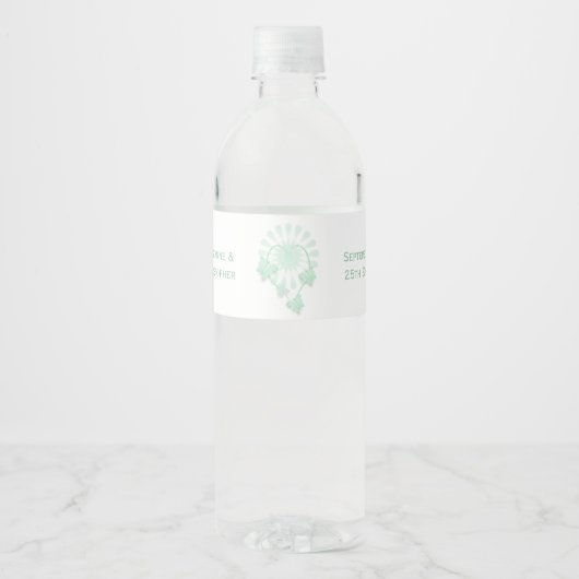 Wedding Water Fles Label Pepermunt Vlinders Waterfles Etiket (Voorkant)