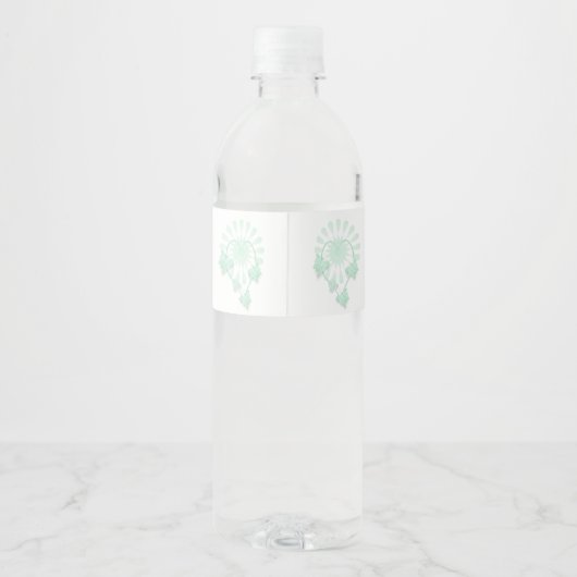 Wedding Water Fles Label Pepermunt Vlinders Waterfles Etiket (Achterkant)