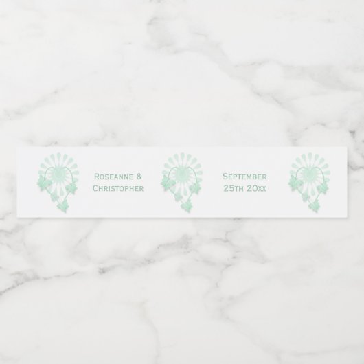 Wedding Water Fles Label Pepermunt Vlinders Waterfles Etiket (Enkel label)