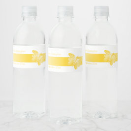 Wedding Water Fles Label Yellow Butterfly Waterfles Etiket