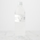 Wedding Water Fles Label Zilveren Hart Vlinder Waterfles Etiket (Voorkant)