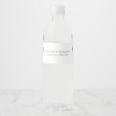 Wedding Water Fles Label Zilveren Harten Waterfles Etiket (Voorkant)