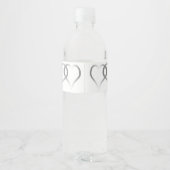 Wedding Water Fles Label Zilveren Harten Waterfles Etiket (Achterkant)
