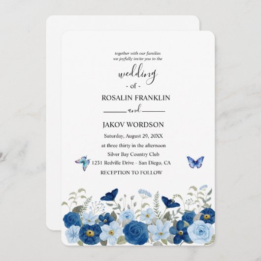 wedding watercolor kaart (Voorkant / Achterkant)