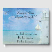 Wedding Watercolor Lighthouse With Seagulls Gastenboek (Voorkant)