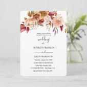 wedding watercolor rustic floral  kaart (Staand voorkant)