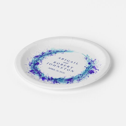 Wedding waterverf blue met bord  (Gekanteld)