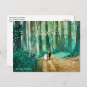 Wedding Waterverf boslandschap dank u Briefkaart (Voorkant / Achterkant)