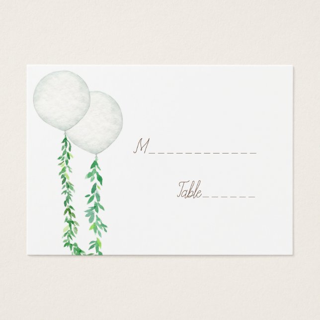 Wedding Waterverf luchtballonnen Profiel Kaart (Voorkant)